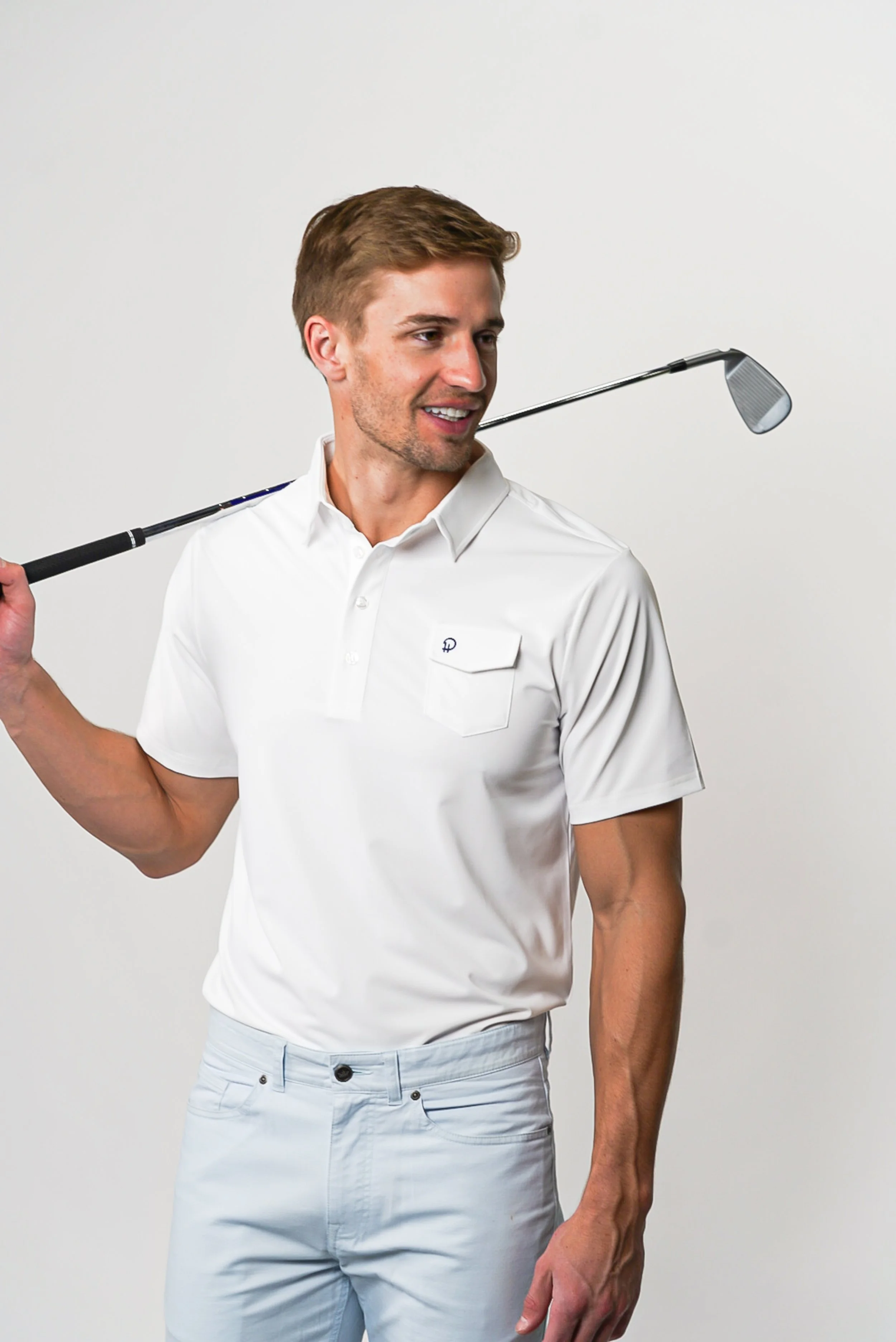 White Golf Shirt — Parker & Hyde